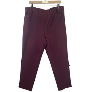 ZAC & RACHEL burgundy trouser capri pants // Wms 14